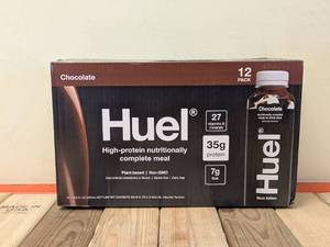 lot 51 image: HUEL HIGH PROTEIN NUTRITIONAL COMPLETE MEAL (CHOCOLATE) 12PK
