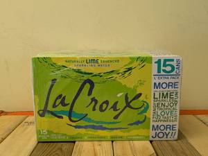 lot 52 image: (2) LA CROIX LIME SPARKLING WATER 15PK