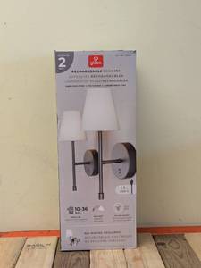lot 30 image: GLOBE RECHARGEABLE SCONCES 2PK