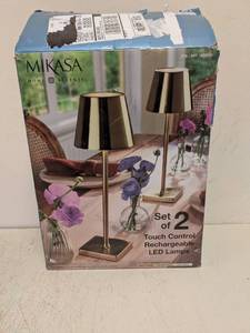 lot 135 image: MIKASA HOME ACCENTS TOUCH CONTROL RECHARGEABLE LED LAMPS