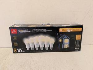 lot 138 image: GLOBE BATTERY BACKUP BULBS 6PK