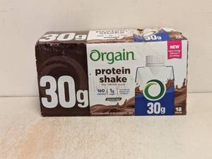 lot 83 image: NEW ORGAIN PROTEIN SHAKE (CHOCOLATE FUDGE) 15PK