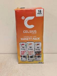 lot 86 image: NEW CELSIUS SPARKLING VIBE VARIETY PACK 18CT