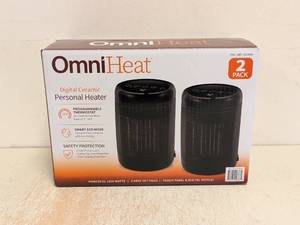 lot 175 image: OMNIHEAT DIGITAL CERAMIC PERSONAL HEATER 2PK