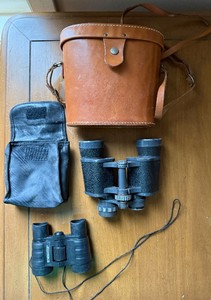 lot 51 image: Binocular Set Bushmaster 7x35 Binoculars with Leather Carry Case - Vintage Field Glasses Set