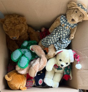 lot 55 image: Assorted Plush Toys - Box of Stuffed Animals