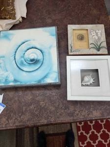 lot 97 image: Wall Art - Ocean Shell Frames (Set of 3)