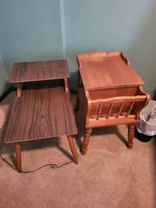 lot 182 image: Pair of Vintage Wooden End Tables