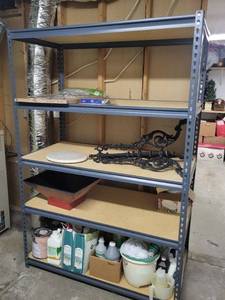 lot 197 image: Industrial 5-Tier Steel Shelving Unit - 49-14 in W x 25 in D x 72 in H