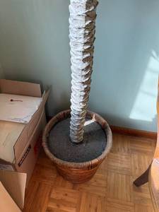lot 61 image: Artificial Palm Tree in Wicker Basket for Home Decor