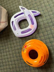 lot 230 image: Interactive Cat Toys - Orange Track & Purple Fish Design