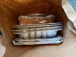 lot 231 image: Kitchen Essentials Lot Foil Pans, Metal Strainers, Glasses, Plastic Cups