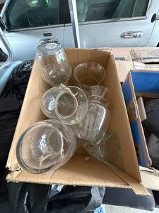 lot 238 image: Bulk Lot of Assorted Glass Vases and Containers