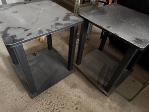 lot 255 image: Pair of Black Square Side Tables