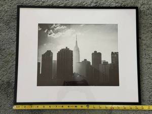 lot 276 image: Framed Black and White New York Skyline and Chrysler Building City Skyline Photograph