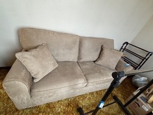 Beige Sleeper Sofa - 76in L x 34in D x 34in H with Bed Mechanism