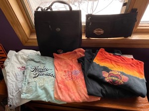 lot 26 image: Harley-Davidson Graphic Tees & Bags (Lot of 6) - Assorted Sizes XLL