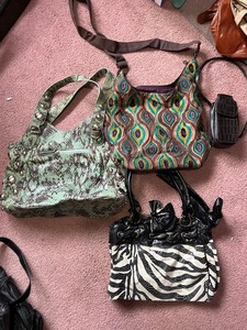 lot 51 image: Handbags - Kensol Peacock Tote Green Snakeskin Zebra Print Crocodile phone purse