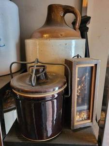 lot 158 image: Stoneware Cookie Jar and large jug