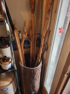 lot 163 image: collection of wood Walking Canes