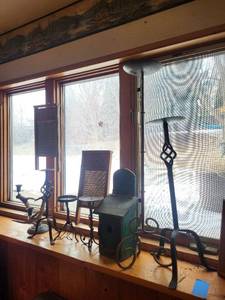 lot 168 image: Vintage Wrought Iron Candlestick Holders - Scrollwork Candle Stands