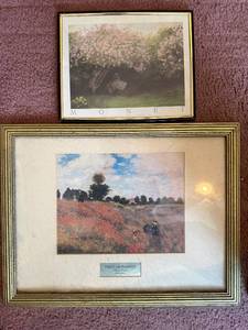 lot 88 image: Claude Monet Field of Poppies Prints - 2 Framed Art Pieces