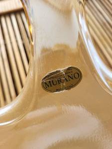 Murano Glass Starburst Centerpiece Bowl - Made in Italy, Clear Crystal