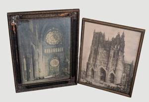 lot 147 image: UL - Vintage Cathedral Prints - Framed Pair