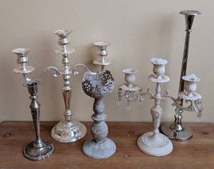 lot 182 image: SW - Vintage 5-Piece Candelabra Set