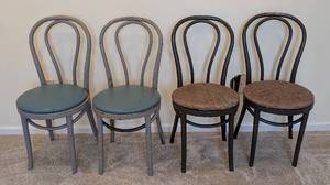 lot 191 image: LL - Vintage Bentwood Dining Chairs - 4 Chairs