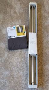 lot 193 image: LL - Threshold Curtain Rod 36-66 in - Room Essentials Light-Filtering Curtain Panel