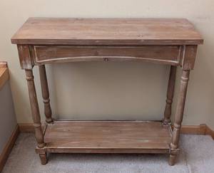 lot 71 image: SW - Rustic Style Petite Wood Console Table