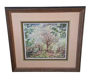 lot 107 image: ML - Framed Tree Print - Blossom Orchard Scene