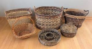 lot 109 image: ML - Decorative Woven Basket Lot - Assorted Sizes