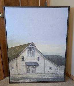 lot 115 image: UL - Kirklands Barn Print - Large Framed Canvas
