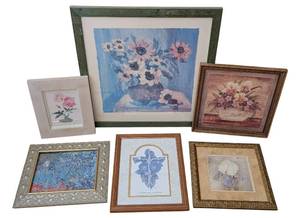lot 124 image: UL - Framed Floral Prints - 6 Frames