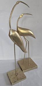 lot 42K image: LR - ArtDreams Home Heron Series II Pair Sculptures on Square Bases
