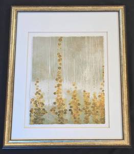 lot 86K image: DR - Framed Abstract Art Print - Gold Frame