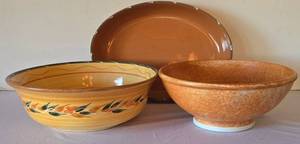 lot 92K image: K - Furio Home 12 in Round Bowl, 10.75 in Round Bowl & 9.75 x 14 in Oval Platter - Made in Italy