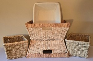lot 152K image: O -Set of Five Decorative Wicker Baskets