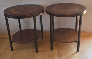 lot 161K image: O2 - Pair of Vintage Round End Tables