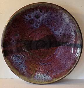 lot 173K image: LR - Hansen 1996 Pottery Tray - Handcrafted Ceramic Plate