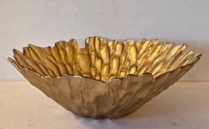 lot 176K image: LR - Glass Bowl - Gold Textured Finish