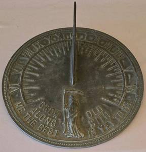 lot 228K image: O2 - Sundial Dial - 11.5-Inch Diameter - Gnomon Centered with Roman Numerals