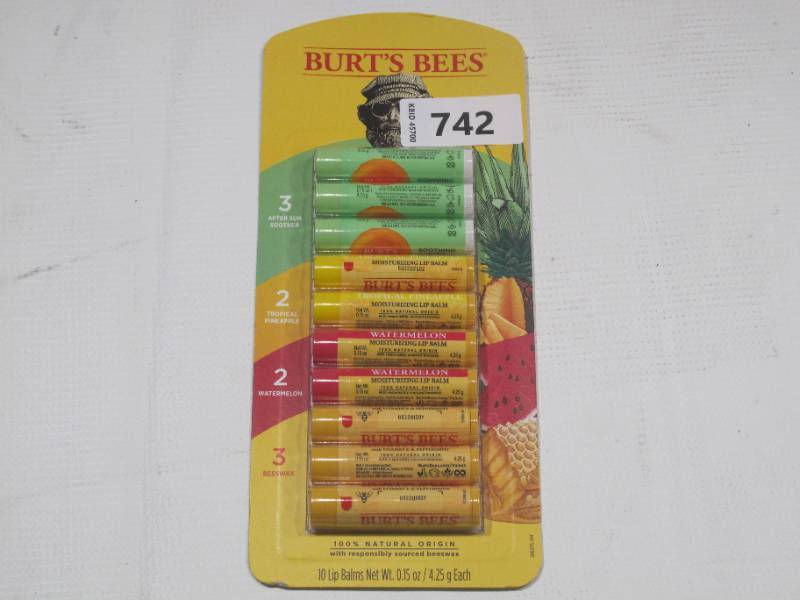 lot 262 image: Burts Bees Lip Balm Variety Pack, 0.15 Ounce (Pack of 10)