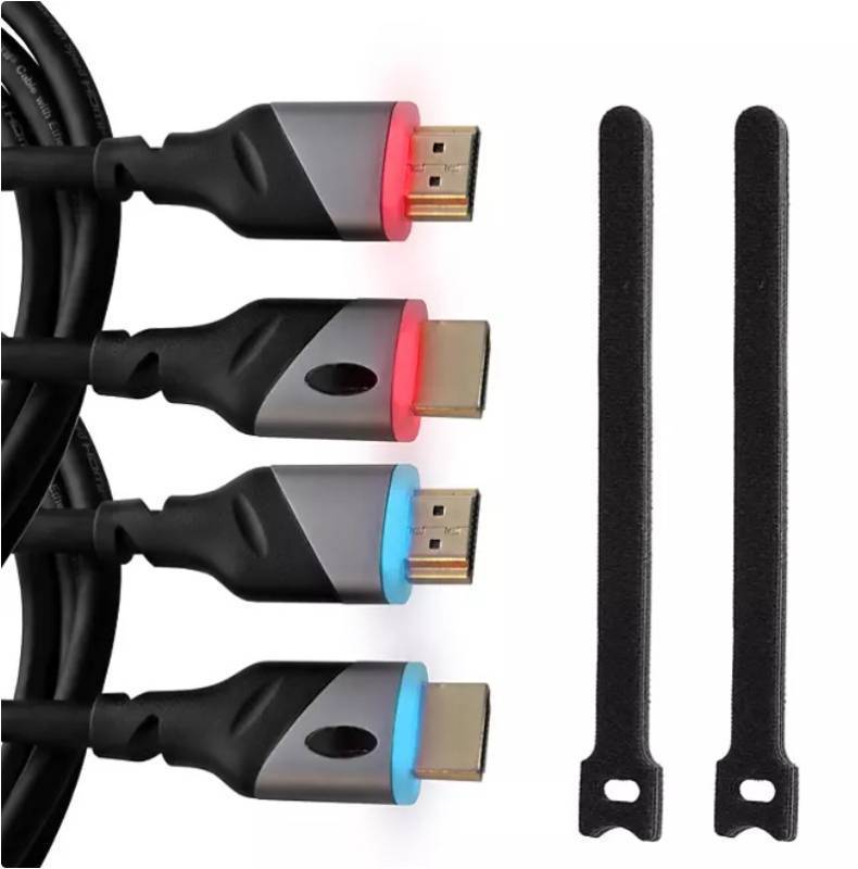 lot 402 image: NEW Members Mark 9FT LED Lighted HDMI Premium Cables 2 Pack