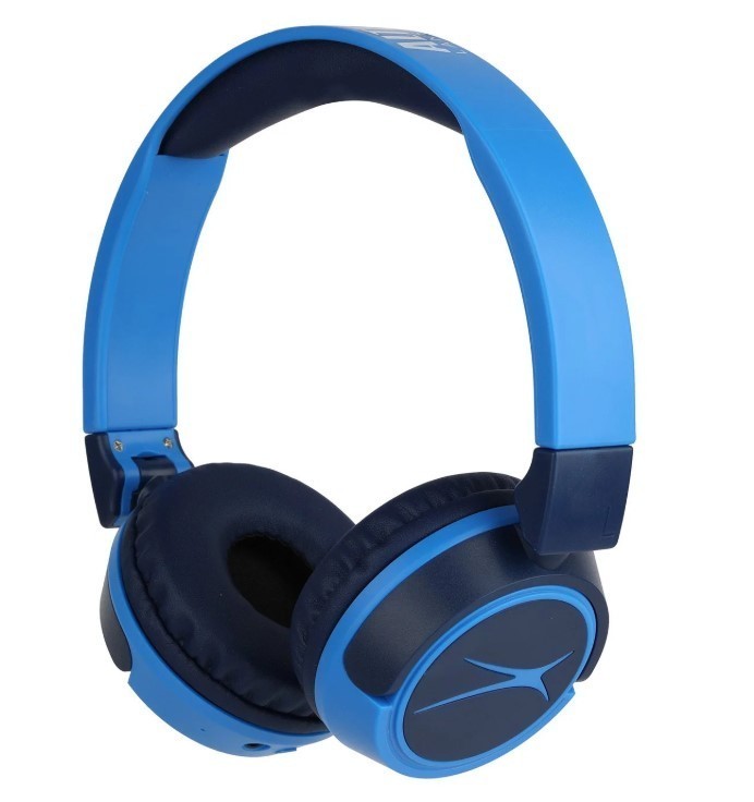 lot 404 image: NEW Altec Lansing 2-in-1 Bluetooth Kid-Safe Headphones - Knight Blue