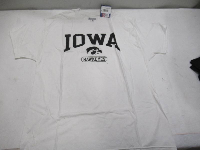 lot 421 image: PAIR of 2 NEW Iowa Hawkeyes NCAA Mens Short Sleeve T-Shirts - XXL
