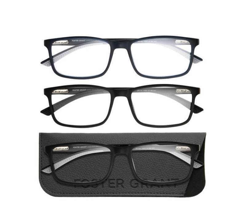 lot 343 image: Design Optics by Foster Grant Classic Plastic Rectangle Reading Glasses, 3-pack 3.00 Style C