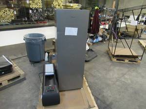 lot 114 image: Pair of Untested Appliances - Upright Freezer and Water Cooler